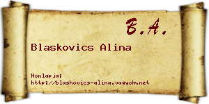 Blaskovics Alina névjegykártya